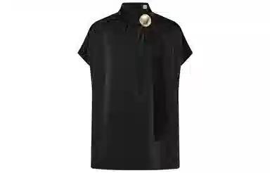 美洋 纯色斜领短袖衬衫 女款