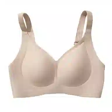 内在密码 无痕固定杯内衣女薄款大胸显小果冻条软无钢圈文胸 两件装