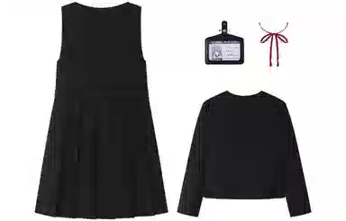 东鲸岁时记 纯色无领西装外套吊带连衣裙制服套装 女款