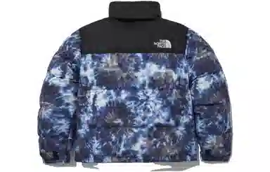 The North Face Logo Print Puffer Jacket Blue