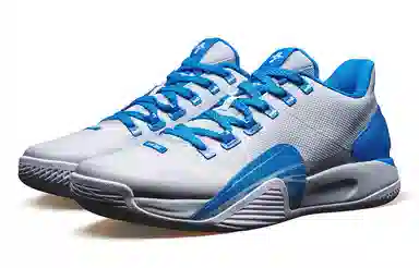 特步 林书豪一代 减震防滑 低帮 篮球鞋 蓝灰