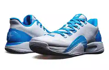 特步 林书豪一代 减震防滑 低帮 篮球鞋 蓝灰