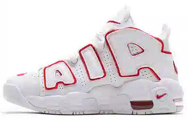Nike Air More Uptempo White Varsity Red Outline"