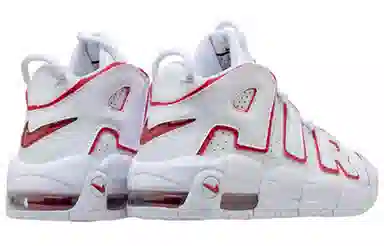 Nike Air More Uptempo White Varsity Red Outline"