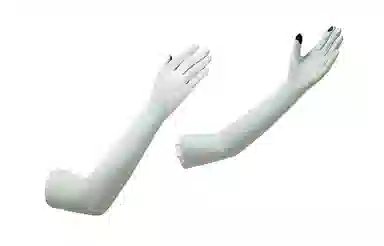 白卷 薄冰丝户外防紫外线袖套护臂 全指防晒 防晒袖 女款