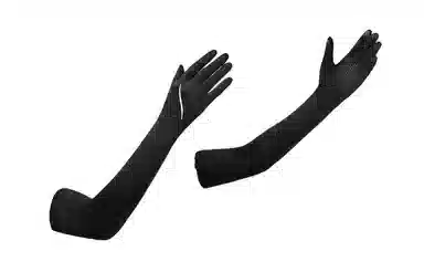 白卷 薄冰丝户外防紫外线袖套护臂 全指防晒 防晒袖 女款