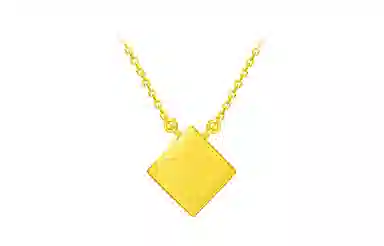 周大福 几何菱形 光沙工艺 足金 按克计价 黄金吊坠 女款