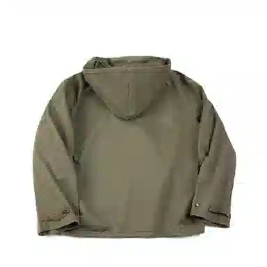 MADEN Vintage Letter Hoodie Jacket Military Green