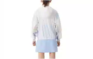 安踏 童装 印花字母拉链连帽长袖运动外套 女童 纯净白