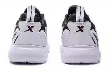 特步 网面透气耐磨 时尚低帮休闲运动鞋 黑白