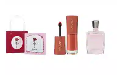 兰蔻 菁纯柔润/小蛮腰口红/粉金口红/小蛮腰粉金管+奇迹香氛+粉色浪漫玫瑰礼盒 滋润显气色
