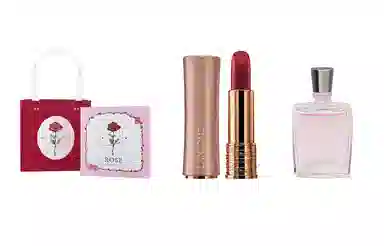 兰蔻 菁纯柔润/小蛮腰口红/粉金口红/小蛮腰粉金管+奇迹香氛+粉色浪漫玫瑰礼盒 滋润显气色