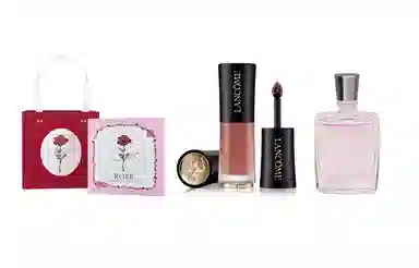 兰蔻 菁纯柔润/小蛮腰口红/粉金口红/小蛮腰粉金管+奇迹香氛+粉色浪漫玫瑰礼盒 滋润显气色
