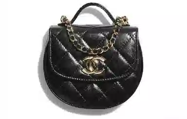 CHANEL 23A Handle Chain Bag Black