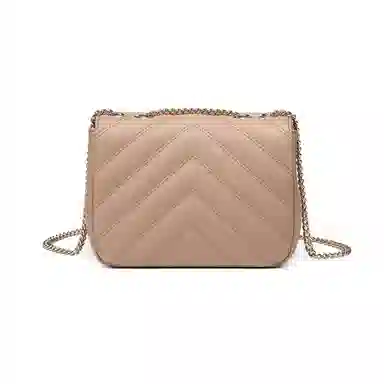 稻草人 款简约链条 聚氨酯 单肩包小方包斜挎包 女款 杏色