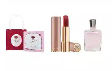 兰蔻 菁纯柔润/小蛮腰口红/粉金口红/小蛮腰粉金管+奇迹香氛+粉色浪漫玫瑰礼盒 滋润显气色