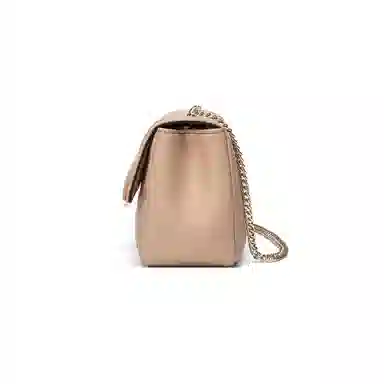 稻草人 款简约链条 聚氨酯 单肩包小方包斜挎包 女款 杏色