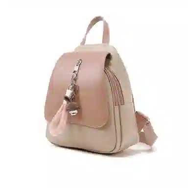 稻草人 时尚百搭通勤休闲 聚氨酯 书包背包双肩包 女款 米白配啡