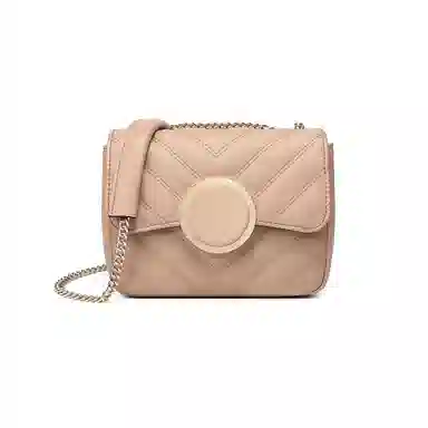 稻草人 款简约链条 聚氨酯 单肩包小方包斜挎包 女款 杏色