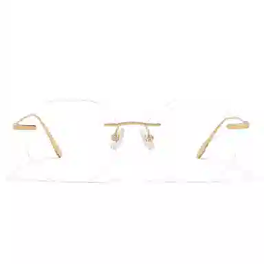 【联系客服可配度数】 佐川 多边形无边框眼镜 无框超轻纯钛素颜眼镜 纯钛 不规则形 光学镜架 男女同款情侣款 可配近视 礼盒装