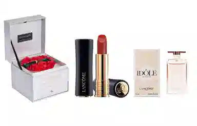 兰蔻 菁纯柔润/小蛮腰口红/粉金口红/小蛮腰粉金管+是我香水+闪耀永生花礼盒 滋润显气色