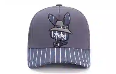 肯默 兔子条纹 街头嘻哈 鸭舌帽 男女同款情侣款
