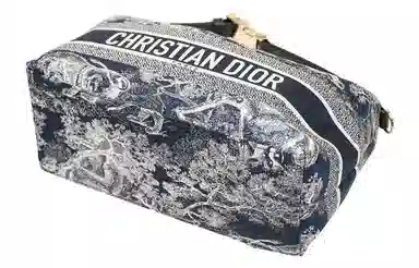 DIOR Travel Nomad Zipped Pouch Blue Medium