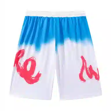 FireMonkey Cartoon Print Basketball Shorts White Blue