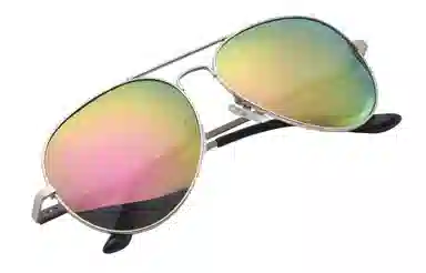 亖觉 双梁镜蛤蟆镜防紫外线偏光椭圆框 飞行员式 太阳眼镜 男女同款情侣款 金框/黑框 渐变片