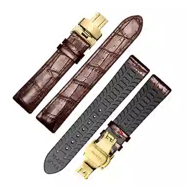 十瑞不怕水不怕汗橡胶真皮手表带男 适用于浪琴积家万国欧米茄天梭肖邦女美度男真皮牛皮手表带通用款男女