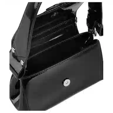 Vivienne Westwood Saturn Logo Shoulder Bag Black