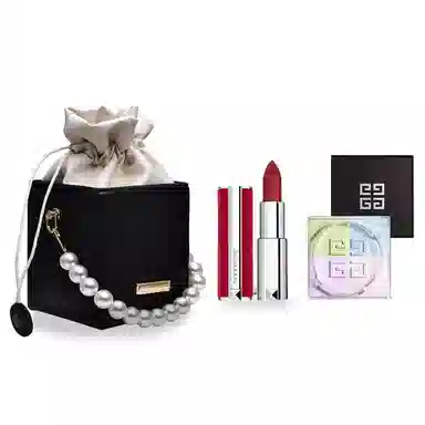 兰蔻 正装唇釉口红+纪梵希四宫格散粉 高定珍珠小香风 提升气色