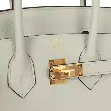 HERMES Birkin 25 Togo 0W Gris Neve