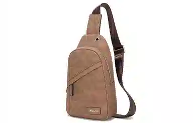 马莎兰缇 休闲复古日常通勤大容量多功能 防泼水面料 单肩斜挎胸包 男款 咖啡色