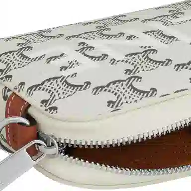 CELINE Triomphe Canvas Zip Pouch Brown