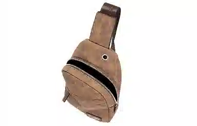 马莎兰缇 休闲复古日常通勤大容量多功能 防泼水面料 单肩斜挎胸包 男款 咖啡色