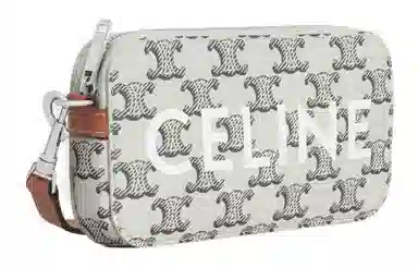 CELINE Triomphe Canvas Zip Pouch Brown