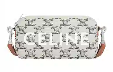 CELINE Triomphe Canvas Zip Pouch Brown