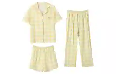 安之伴 夏季睡衣居家基础款凉感棉三件套家居套装 女款