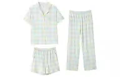 安之伴 夏季睡衣居家基础款凉感棉三件套家居套装 女款