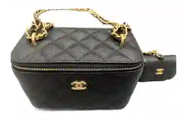 CHANEL 23A Chain Shoulder Bag Black