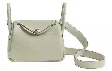 HERMES Lindy Mini 19 Taurillon Clemence 0W Gris Neve