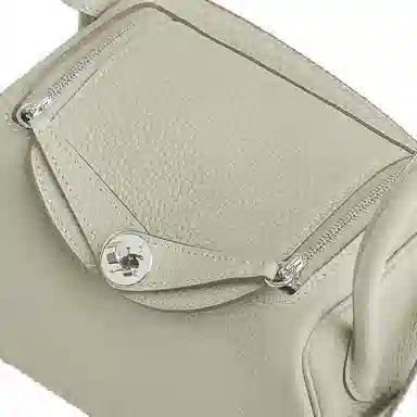 HERMES Lindy Mini 19 Taurillon Clemence 0W Gris Neve