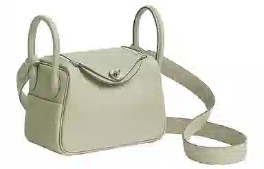 HERMES Lindy Mini 19 Taurillon Clemence 0W Gris Neve