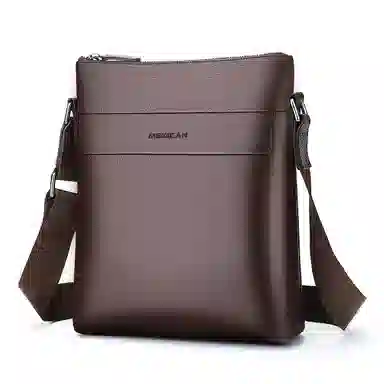 稻草人 商务 真皮 公文包通勤包单肩斜挎包 常规 男款 黑色/咖啡色