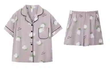 小情歌 家居服睡衣 短袖短裤睡衣女夏季家居服女夏款纯棉家居套装 水果图案设计 女款 粉色