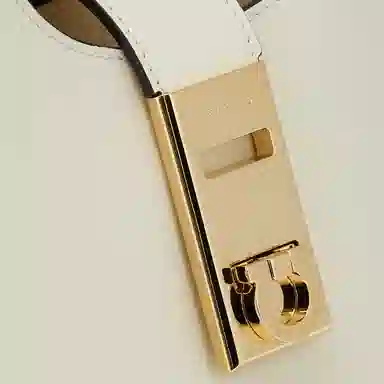 Ferragamo Gancini Mini Bag White