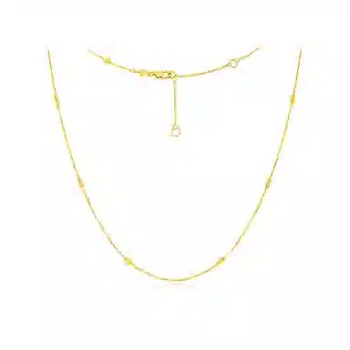 六福珠宝 轻奢小众典雅素链 足金 按克计价 黄金项链 女款