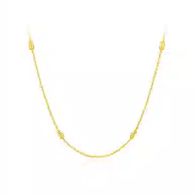 六福珠宝 轻奢小众典雅素链 足金 按克计价 黄金项链 女款