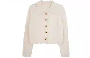 小镇姗姗 纯色单排扣针织毛衣 女款